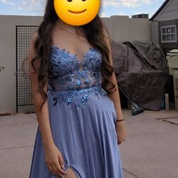 Blue Party Dress Long Formal Gown 