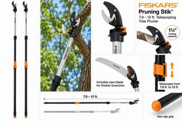 Fiskars Pruning Stik Telescoping Tree Pruner — 12 Ft, New (2 Availabl