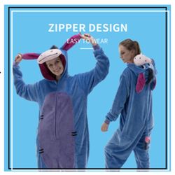 Snug Fit Unisex Adult Onesie Pajamas, Flannel Cosplay Animal One Piece Halloween