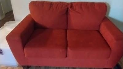 Red Sofa And love Seat