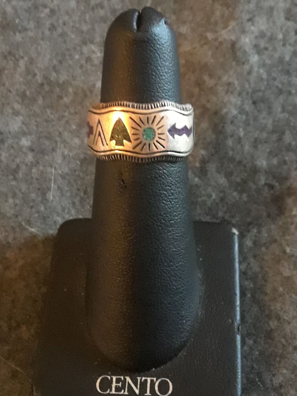 Sterling Navajo turquoise inlay ring