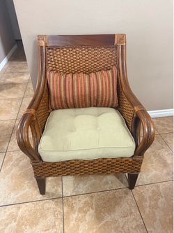 Pier 1 wood and wicker chair