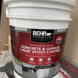 BEHR PREMIUM 5 gal. #901 Silver Gray Self-Priming 1-Part Epoxy Satin Interior/Exterior Concrete and Garage Floor Paint