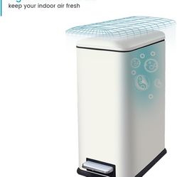 12 Gallon Slim Kitchen Trash Can, Rectangular Trash Can with Removal Inner Bucket and Soft-Close Lid, Foot Pedal, Stainless Steel Garbage Can 45 Liter