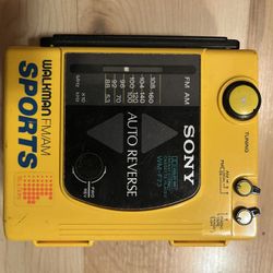 Sony Sports Walkman WM-F63/F73 FM/AM Radio Stereo Cassette Player Yellow Black