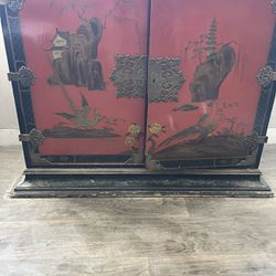 Oriental Antique Liquor Cabinet For Sale