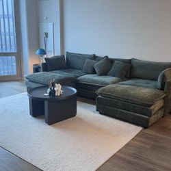 Full Living Room Set - Couch + Coffee Table + Side Table + Rug+ Lamp