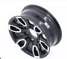 Aluminum AM03 Series Black Machined Trailer Wheel - 15" x 6" Rim - 6 on 5-1/2