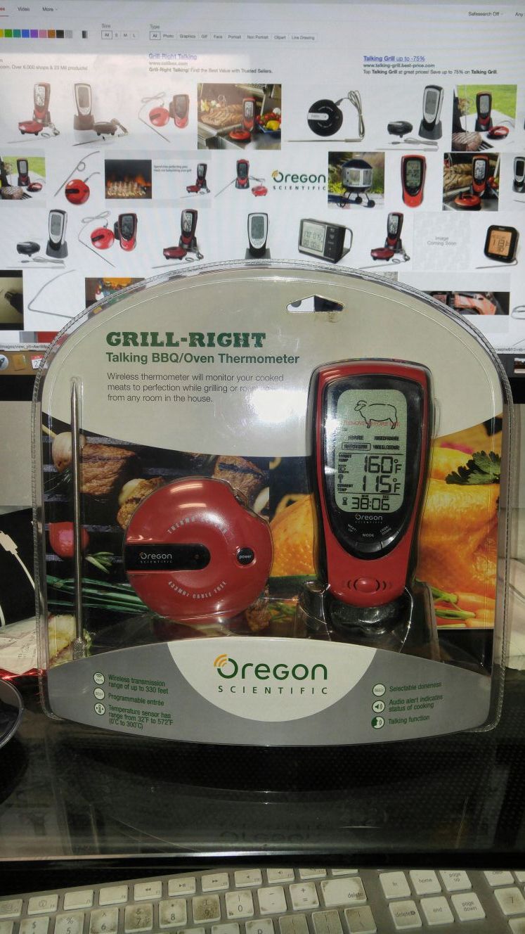 Talking BBQ/ Oven Thermometer Grill Right Oregon scientific