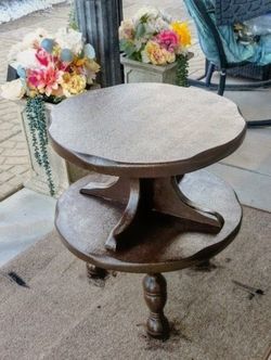 Two tier antique butler table