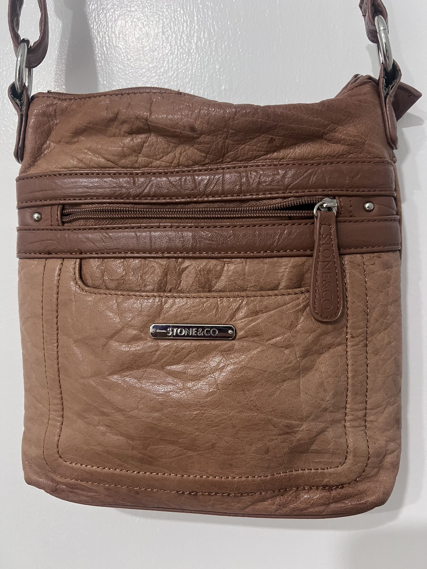 Stone & Co. Tan Leather Messenger Bag