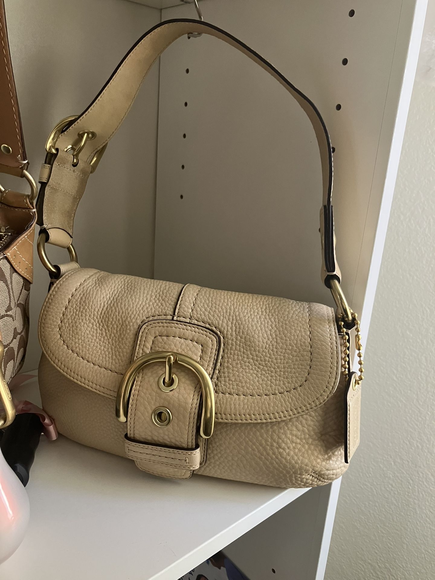 Coach pebbled Leather Soho Buckle Shoulder bag