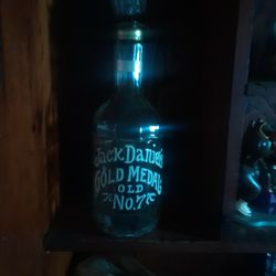 Antique Glass Jack Daniels Bottle