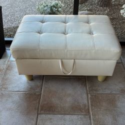 Cream Storage Ottoman