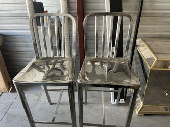2 Silver High Chairs 4ft Tall 