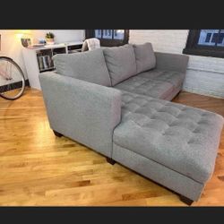 World Market Gray Left Facing Trudeau Sectional Sofa with Storage