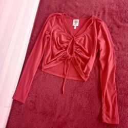 Self Esteem Womens Long Sleeve Crop Top Size XS