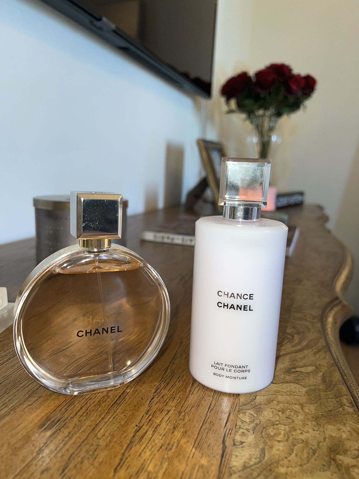 Chance Chanel 3.4 Oz Eau De Parfum And Body Lotion