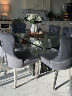 Glass dining table