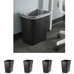 Pack Of 4 Brighton Professional - Waste basket - 7 gal - plastic - black