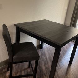 Counter Height Grayish Table And Counter Height  Four Chairs