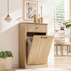 Fluted Tilt Out Trash/Laundry Cabinet