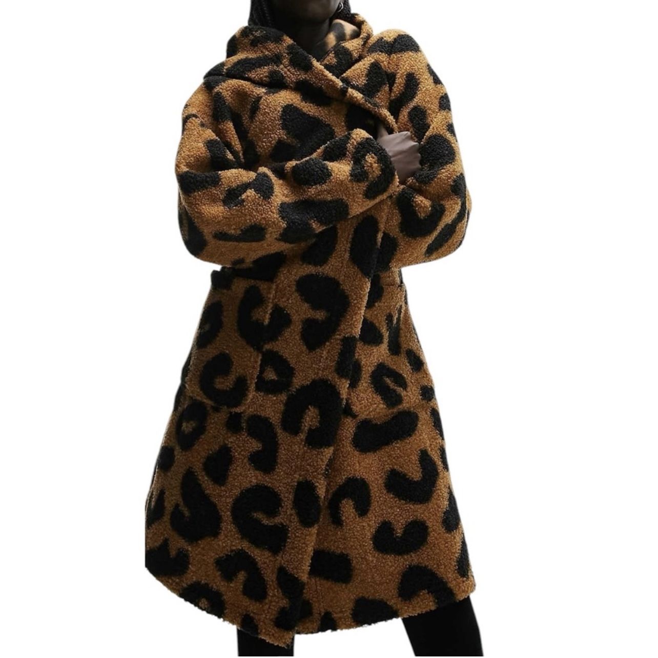 NEW Topshop Hooded Women’s Robe Teddy Animal Print Small/Medium 