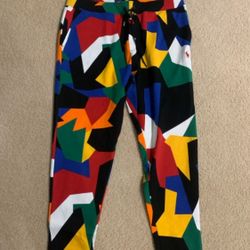 NWT POLO RALPH LAUREN Men’s SZ xl Abstract Print Double Knit Jogger Sweatpants