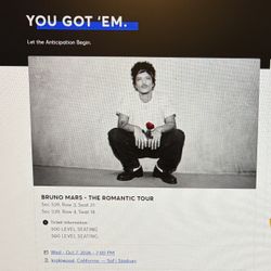 BRUNO MARS THE ROMANTIC TOUR CONCERT