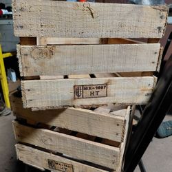 Vintage Wooden Produce Crates 