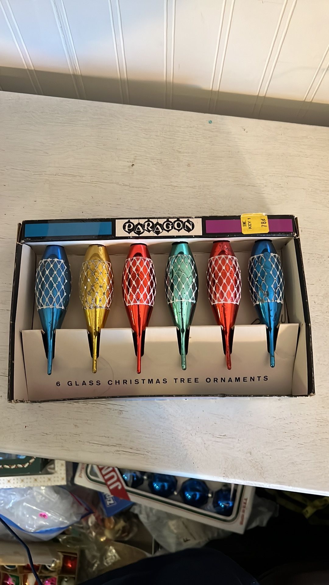 Paragon vintage Teardrop Glass Christmas Ornaments