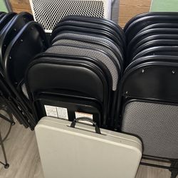 Metal Chairs And Table