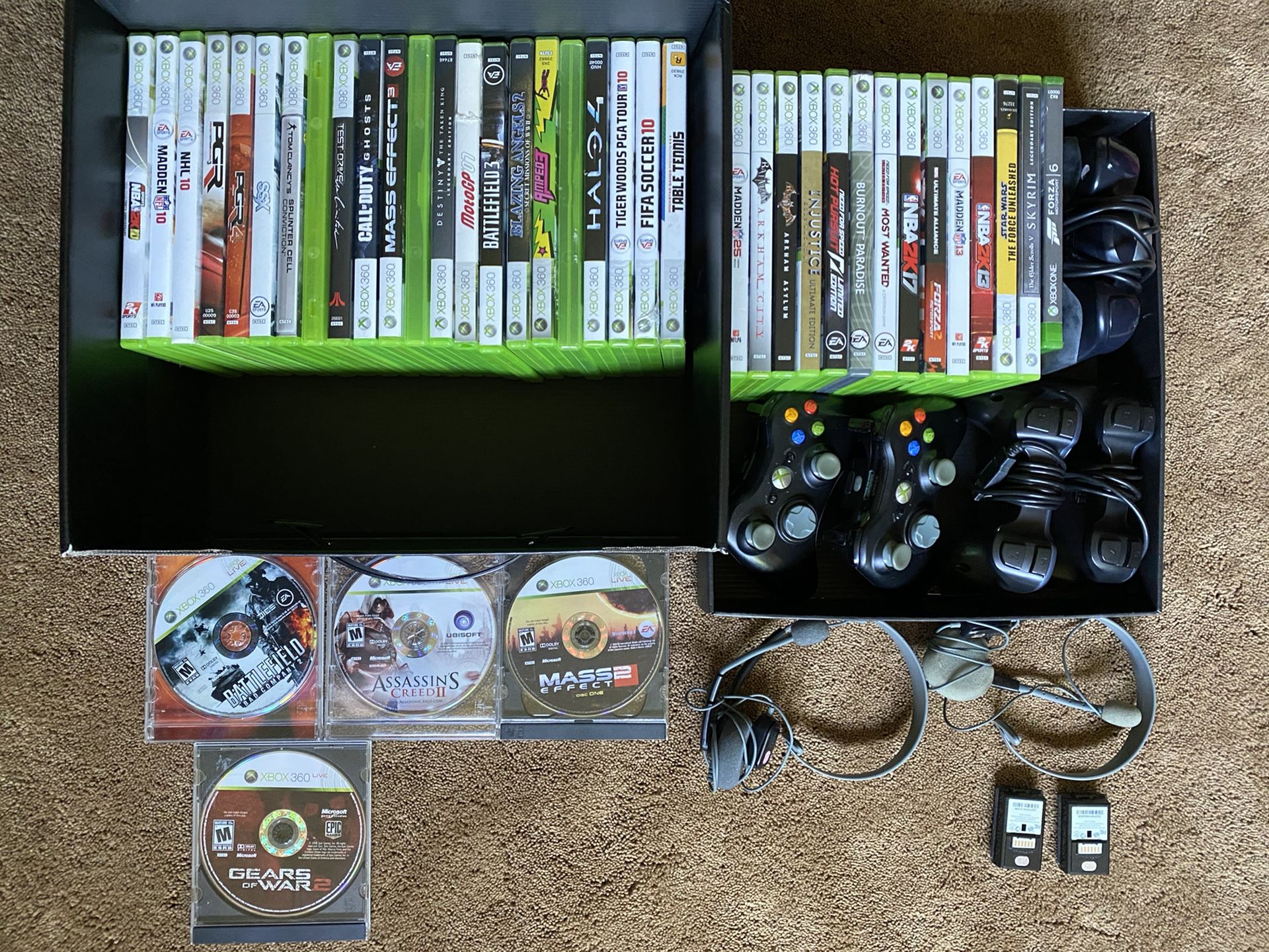40 Xbox 360 Games with Controllers and More!!!