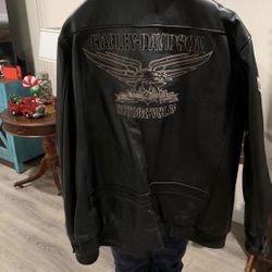 Men’s Leather Harley-Davidson Bomber Jacket XXL Tall