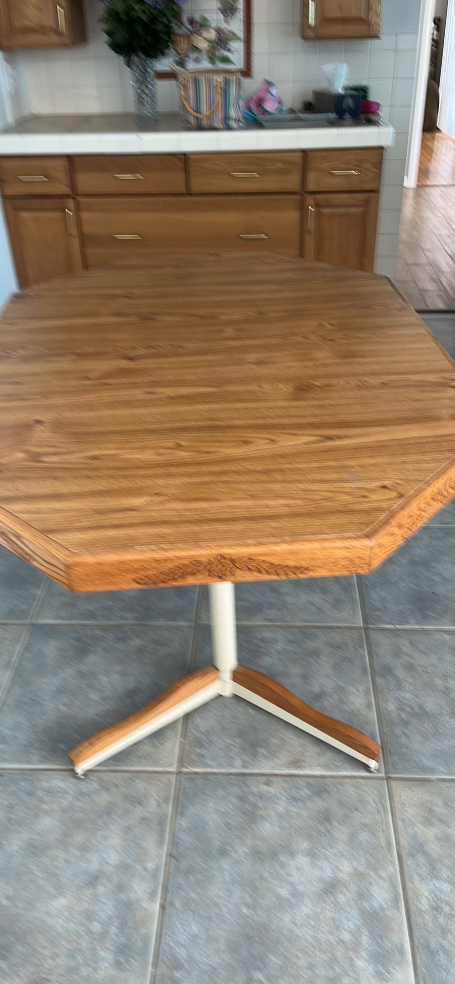 Dining Table And Four Rolling Chairs