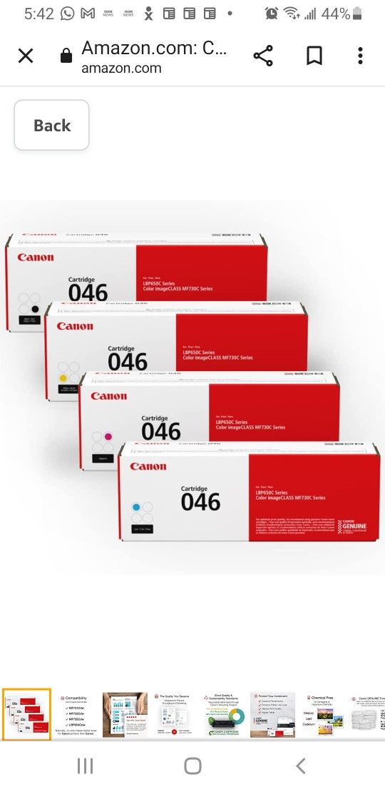 Canon Ink Toner Cartridges #046 - Four