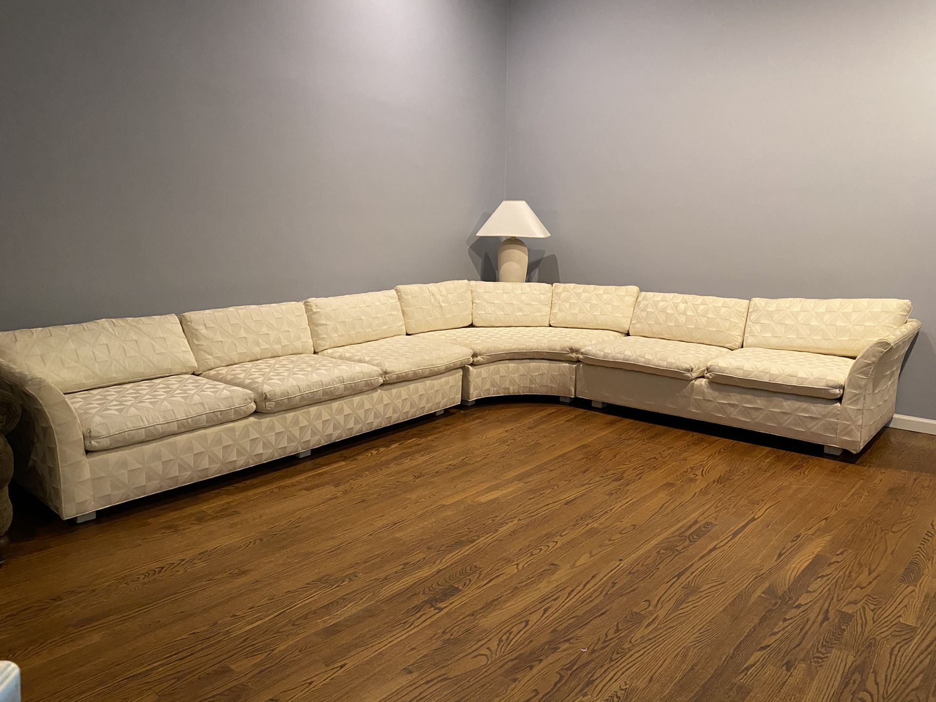 Large sectional sofa with custom corner table