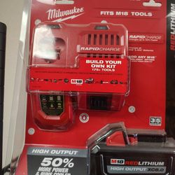 Milwaukee 8.0ah High Out Put Battery And Rapid Charger