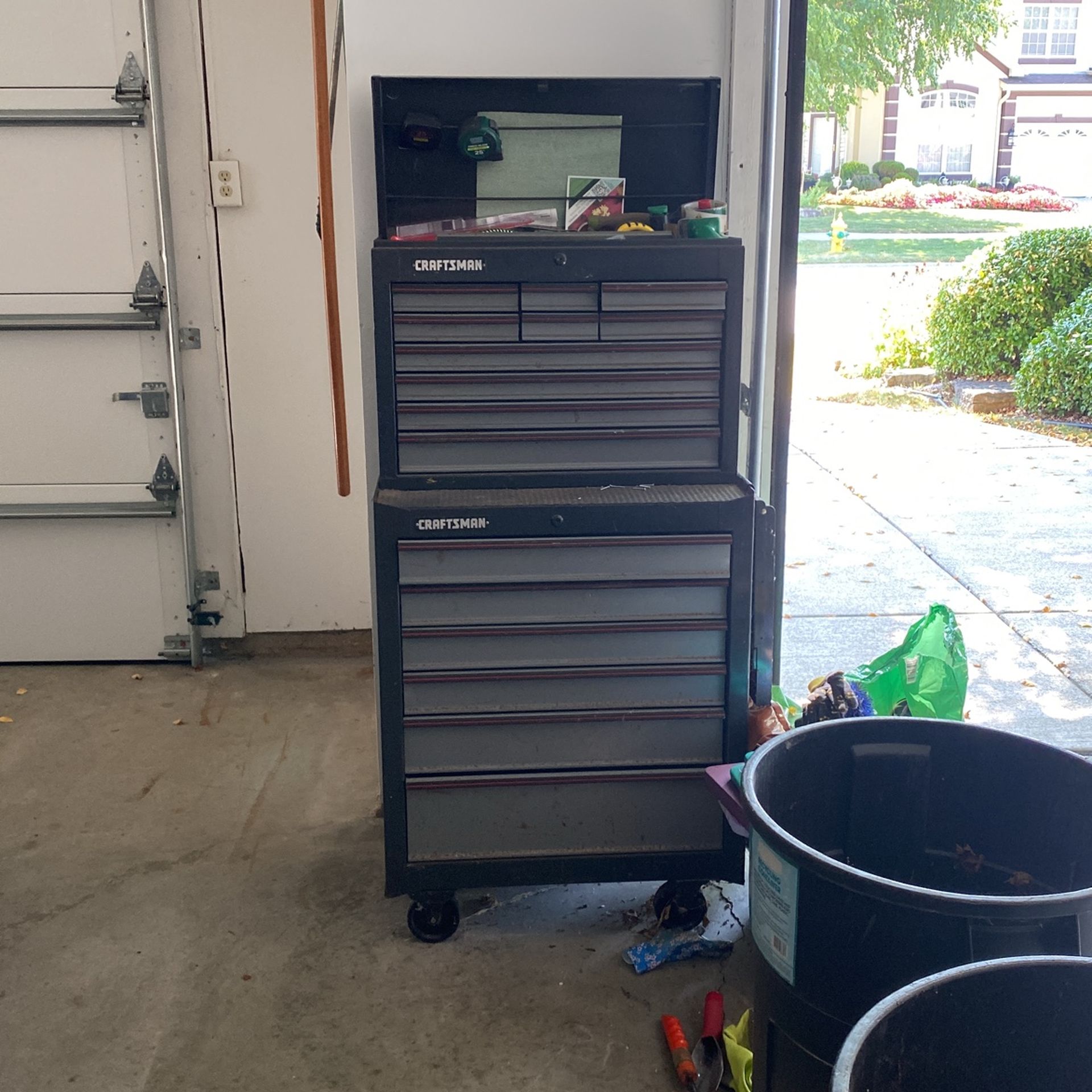 Older Craftsman Toolbox With Some Assorted Hand Tools.