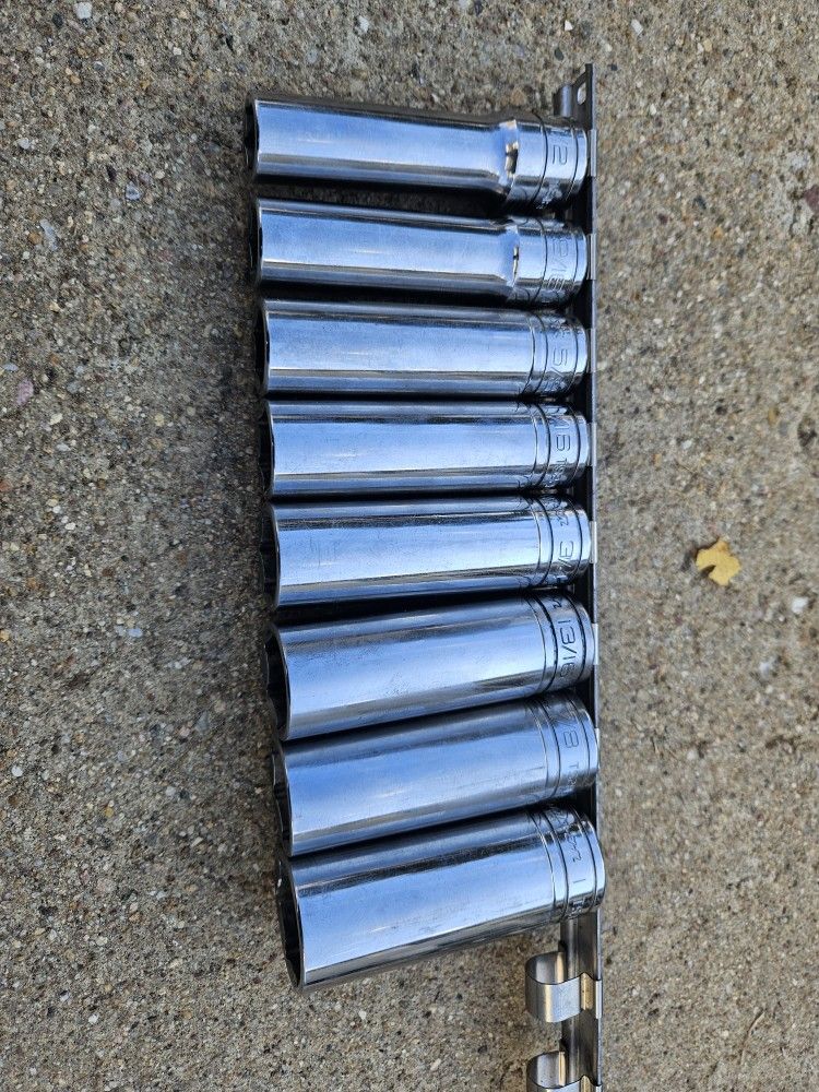 SnapOn SAE Deep 1/2 Drive Socket Set