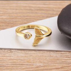 Gold Plated Mermail Tail Ring