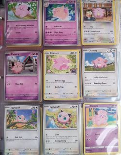 Pokemon 9 cute cards clefairy jigglypuff chansey