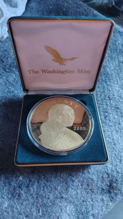 999 FINE SILVER WITH 24K GOLD LAYERED 4 oz. COIN