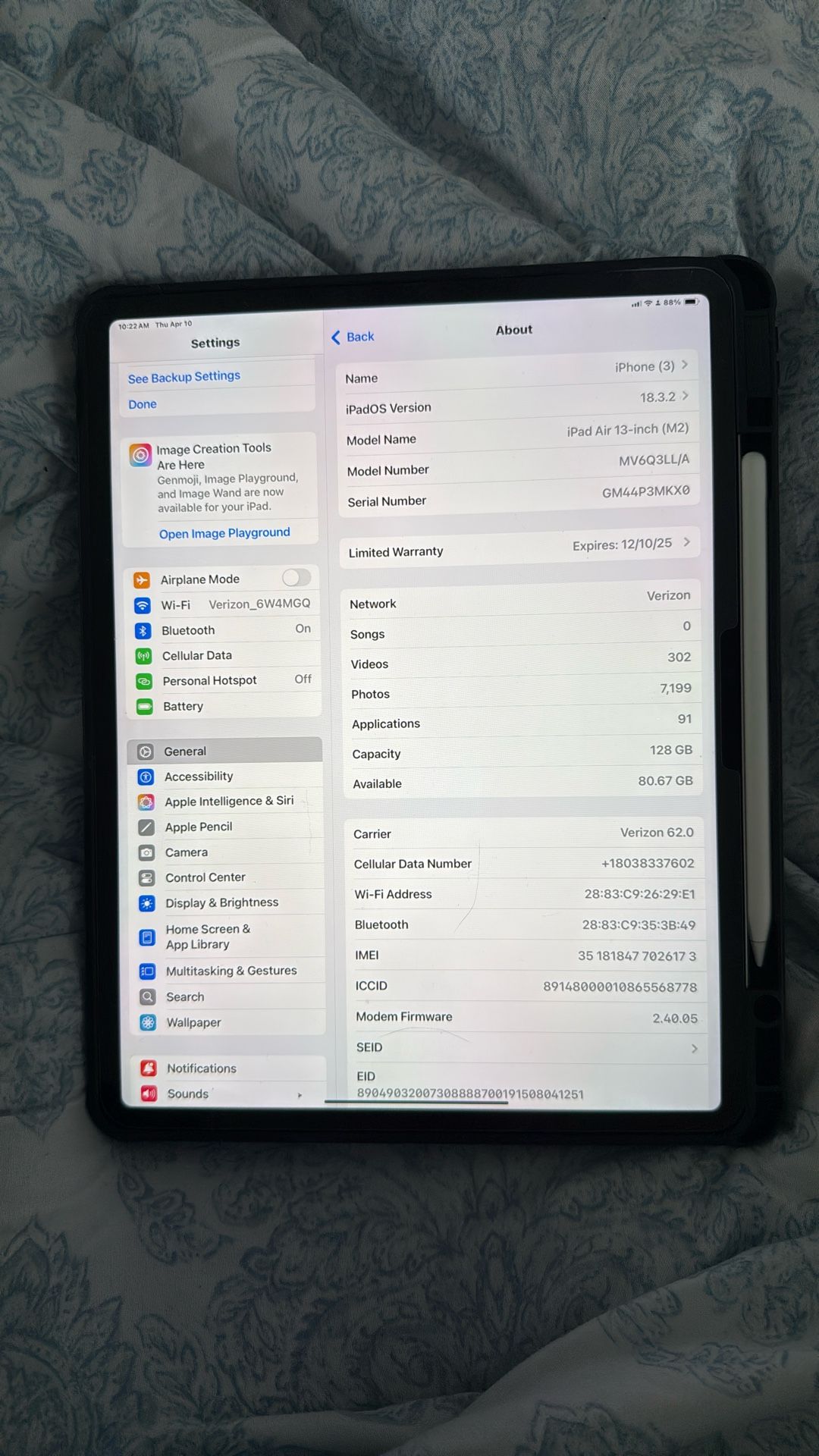 Ipad 13 Air 128 GB New