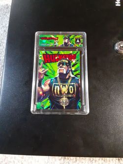 Hulk Hogan Slab Green Cracked Ice REFRACTOR Original Art Novelty Card 