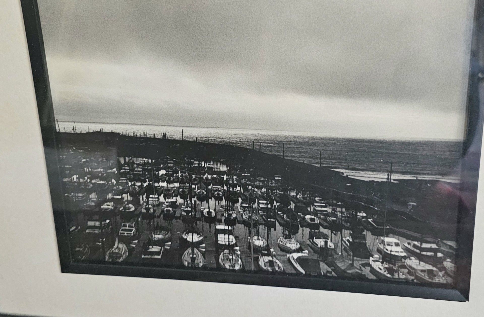 Marina wall art "Winter Storm" King Harbor photograph 1978