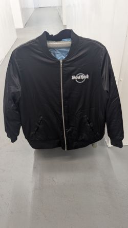 XL Hard Rock Cafe Black Bomber Jacket The Beatles Abbey Road