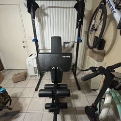 Like New Adjustable Multi-purpose Bench Pullup Bar/Squat Combo