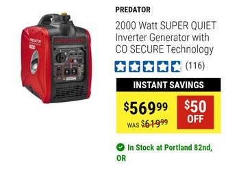 2000 Watt Preditor Inverter Generator 
