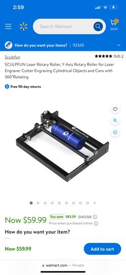 SCULPFUN Laser Rotary Roller, Y-axis Rotary Roller for Laser Engraver Cutter Engraving Cylindrical Objects and Cans with 360°Rotating and 4 Height rai